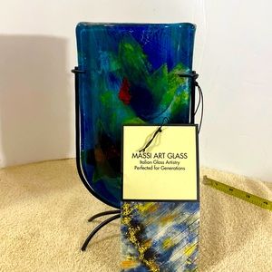 Massi art glass vase
